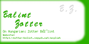 balint zotter business card